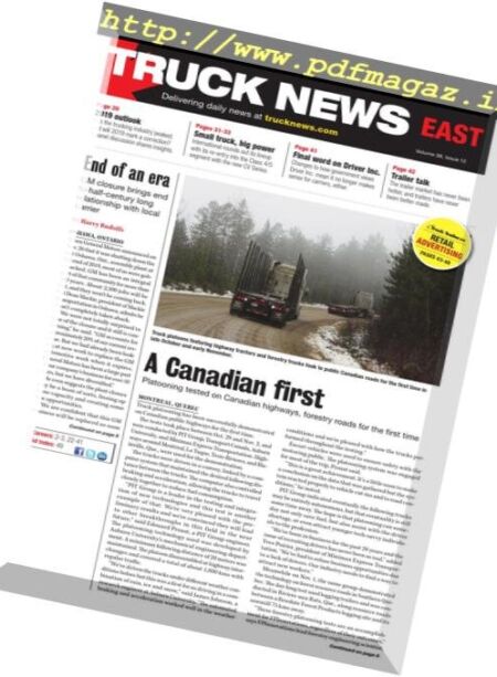 Truck News East – January 2019 Cover