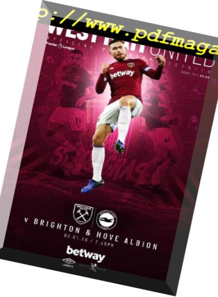 West Ham United Official Programmes – 03 January 2019 Cover