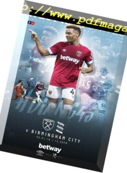 West Ham United Official Programmes – 08 January 2019