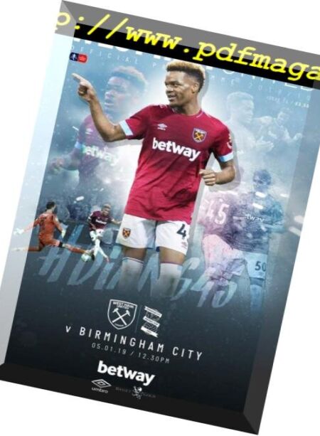 West Ham United Official Programmes – 08 January 2019 Cover