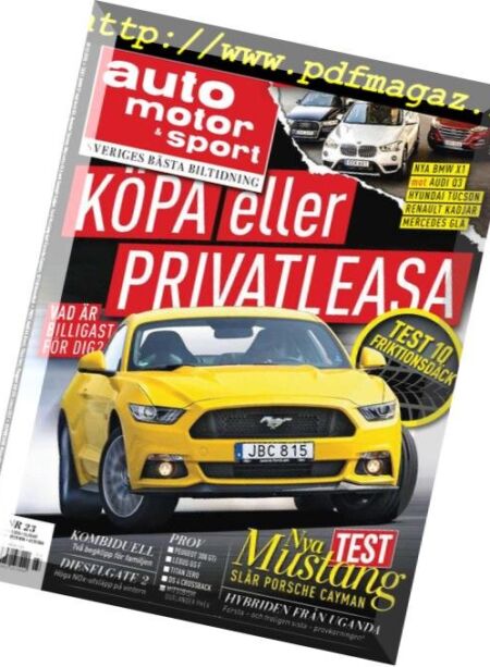Auto Motor & Sport Sverige – 27 oktober 2015 Cover