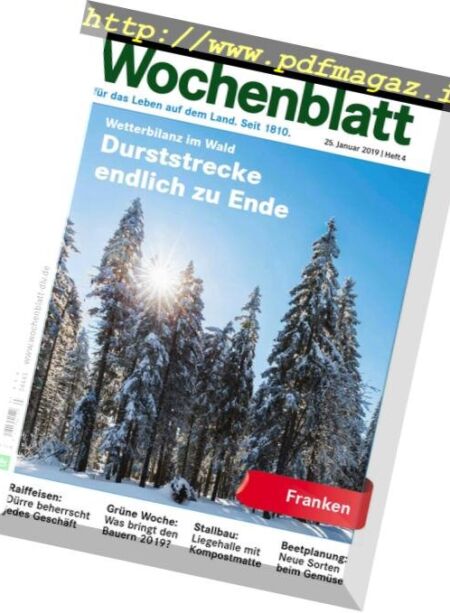 Bayerisches Landwirtschaftliches Wochenblatt Franken – 24 Januar 2019 Cover