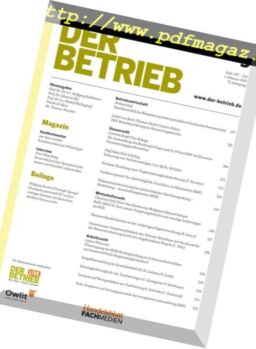 Der Betrieb – 01 Februar 2019