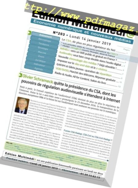 edition Multimedia – 14 janvier 2019 Cover