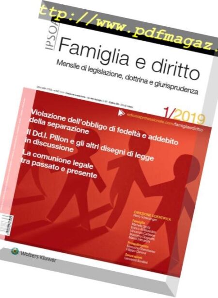 Famiglia e Diritto – Gennaio 2019 Cover