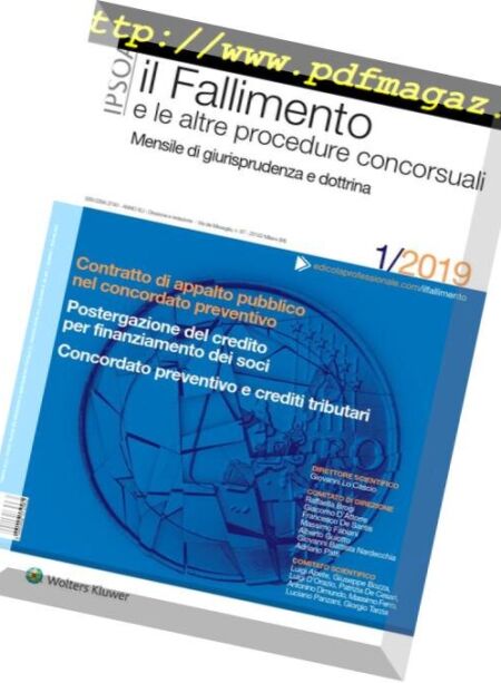 Il Fallimento – Gennaio 2019 Cover