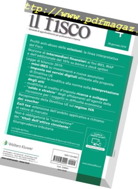 il fisco – 28 Gennaio 2019 Cover