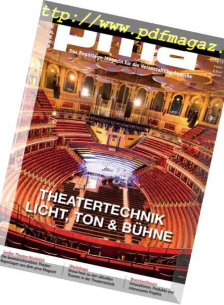 Pma Germany Sonderheft – Theatertechnik 2018 Cover