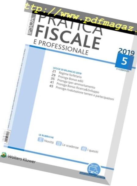Pratica Fiscale e Professionale – 4 Febbraio 2019 Cover