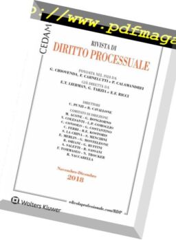 Rivista di Diritto Processuale – Dicembre 2018