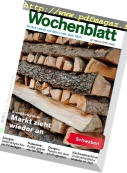 Bayerisches Landwirtschaftliches Wochenblatt Schwaben – 21 Februar 2019