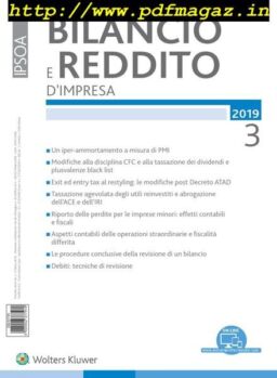 Bilancio e reddito d’impresa – Marzo 2019