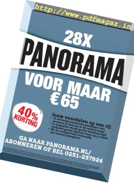 Panorama Netherlands – 30 januari 2019 Cover