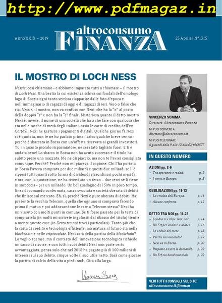 Altroconsumo Finanza – 23 Aprile 2019 Cover