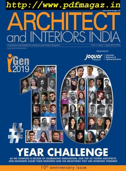 Architect and Interiors India – April 2019 Cover