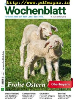 Bayerisches Landwirtschaftliches Wochenblatt Oberbayern – 17 April 2019