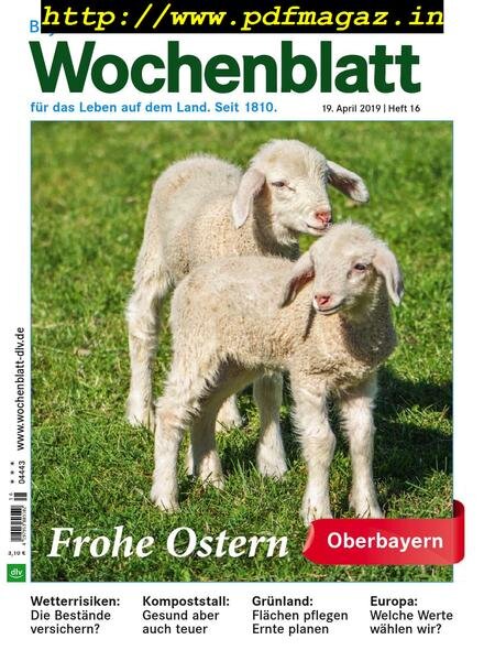 Bayerisches Landwirtschaftliches Wochenblatt Oberbayern – 17 April 2019 Cover