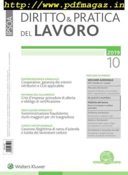 Diritto e Pratica del Lavoro – 9 Marzo 2019
