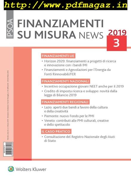 Finanziamenti su misura news – Marzo 2019 Cover