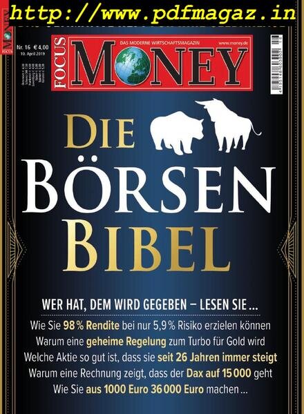 Focus Money – 10 April 2019 Cover