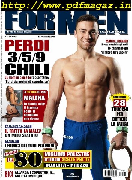 For Men Magazine – Aprile 2019 Cover