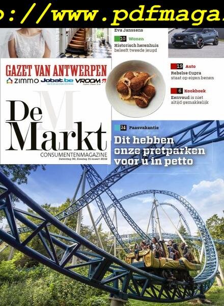 Gazet van Antwerpen De Markt – 30 maart 2019 Cover