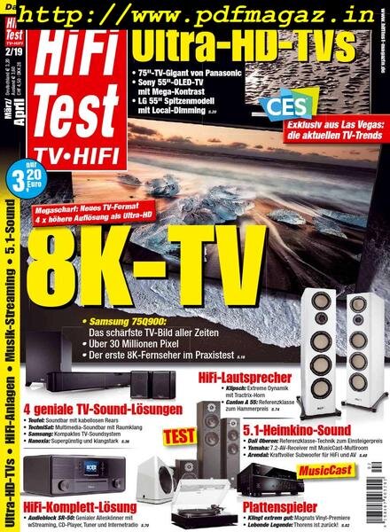 Hifi-Test Germany – Marz-April 2019 Cover