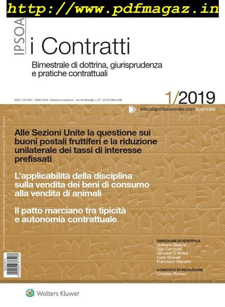 I Contratti – Gennaio 2019 Cover