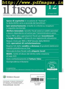 il fisco – 25 Marzo 2019