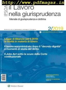 Il lavoro nella giurisprudenza – Febbraio 2019