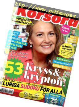 Korsord – 18 mars 2019