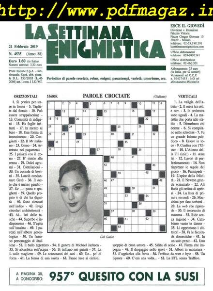 La Settimana Enigmistica – 21 Febbraio 2019 Cover