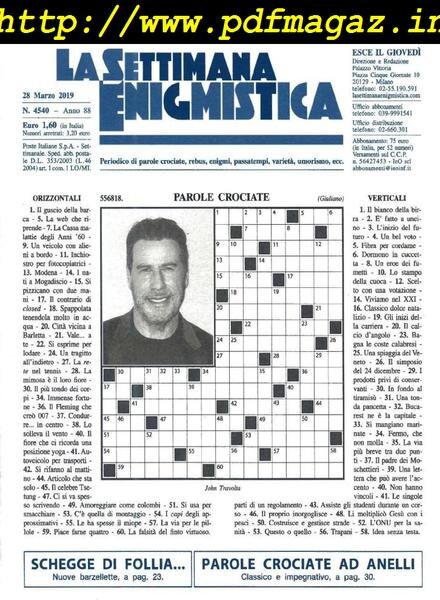 La Settimana Enigmistica – 28 Marzo 2019 Cover