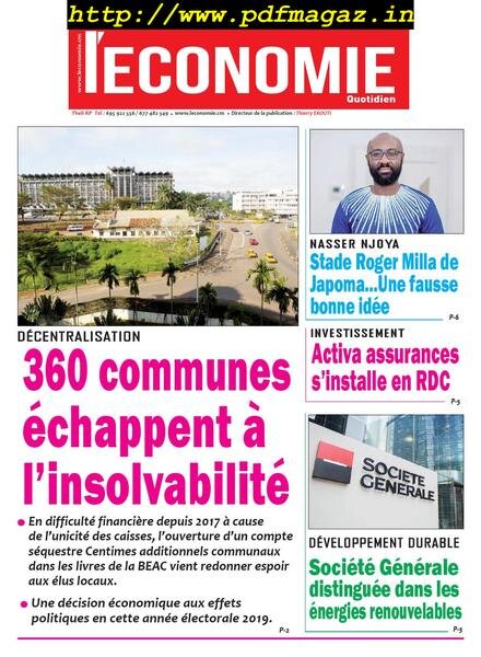 Le quotidien de l’economie magazine Afrique – 09 avril 2019 Cover