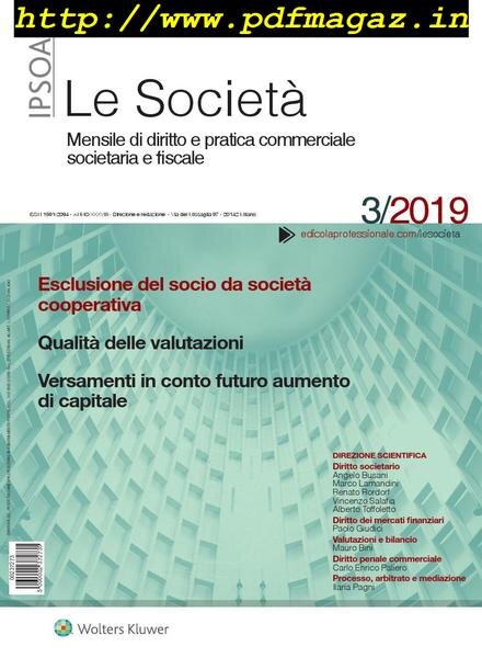 Le Societa – Marzo 2019 Cover