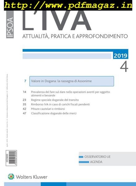 L’IVA – Aprile 2019 Cover