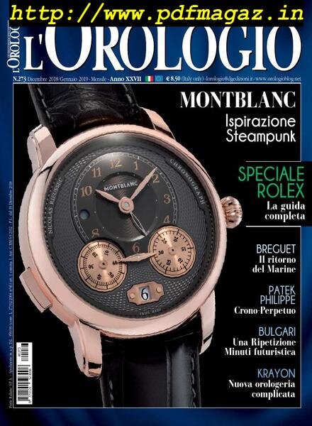 l’Orologio – Dicembre 2018 – Gennaio 2019 Cover