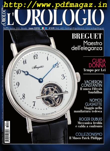 l’Orologio – Ottobre 2018 Cover