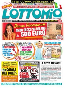 Lottomio del Lunedi – 18 Marzo 2019
