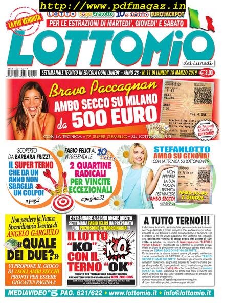 Lottomio del Lunedi – 18 Marzo 2019 Cover