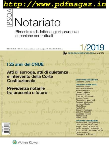 Notariato – Gennaio 2019 Cover