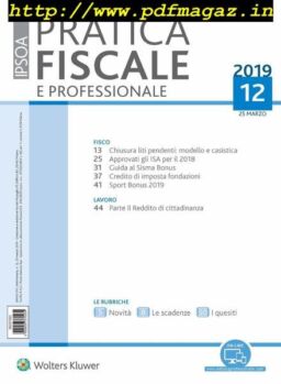 Pratica Fiscale e Professionale – 25 Marzo 2019
