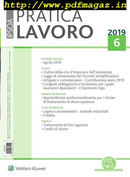 Pratica Lavoro – 16 Marzo 2019 Cover