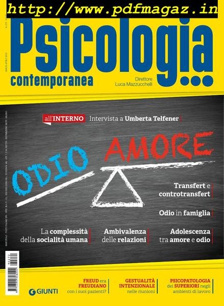 Psicologia Contemporanea – Marzo-Aprile 2019 Cover