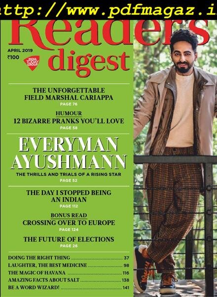 Reader’s Digest India – April 2019 Cover