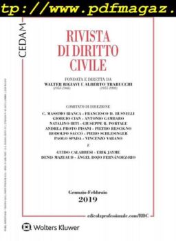 Rivista di Diritto Civile – Gennaio 2019