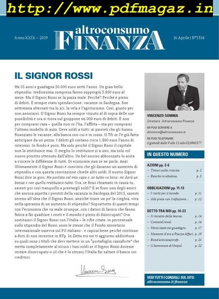 Altroconsumo Finanza – 16 Aprile 2019 Cover
