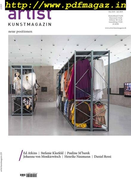 Artist Kunstmagazin – Mai 2019 Cover