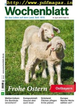 Bayerisches Landwirtschaftliches Wochenblatt Ostbayern – 17 April 2019
