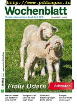 Bayerisches Landwirtschaftliches Wochenblatt Schwaben – 17 April 2019
